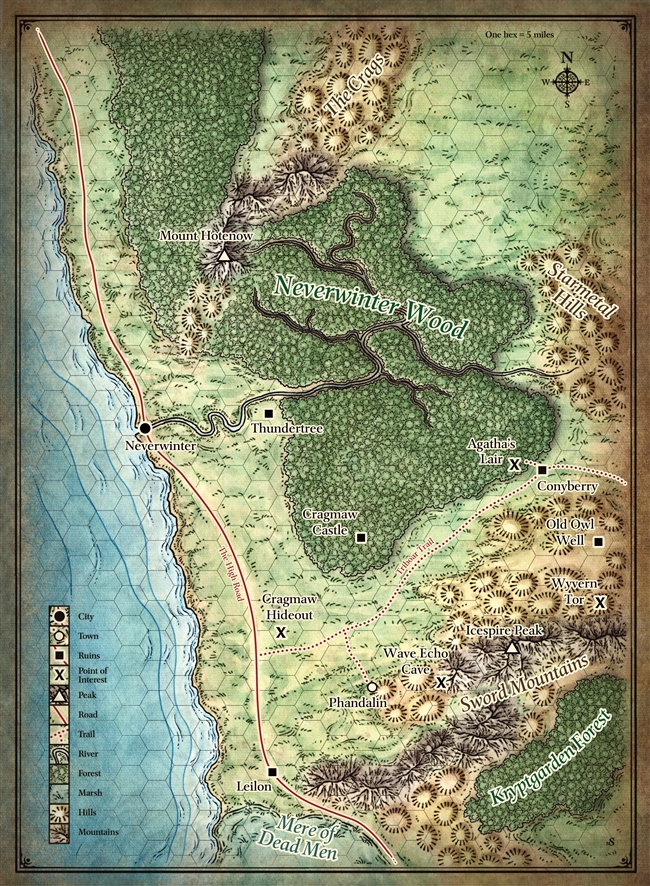 MAP OF THE SWORD COAST